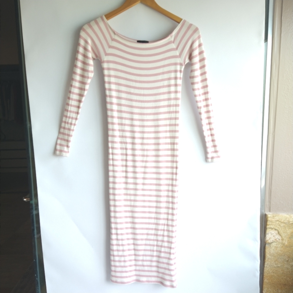 Pink stripe maxi dress